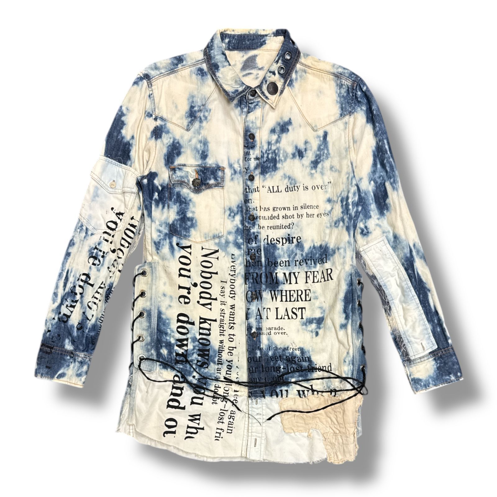 Shohei Takamiya ブリーチデニムシャツ 長袖シャツ ペイント加工 