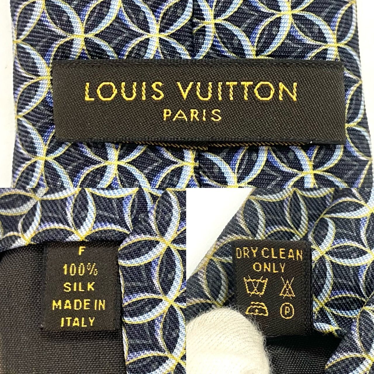 美中古品　ルイスヴィトン　ネクタイ　GLD  シルク　モノグラム LOUIS VUITTON - ルイ・ヴィトン LOUIS VUITTON モノグラム