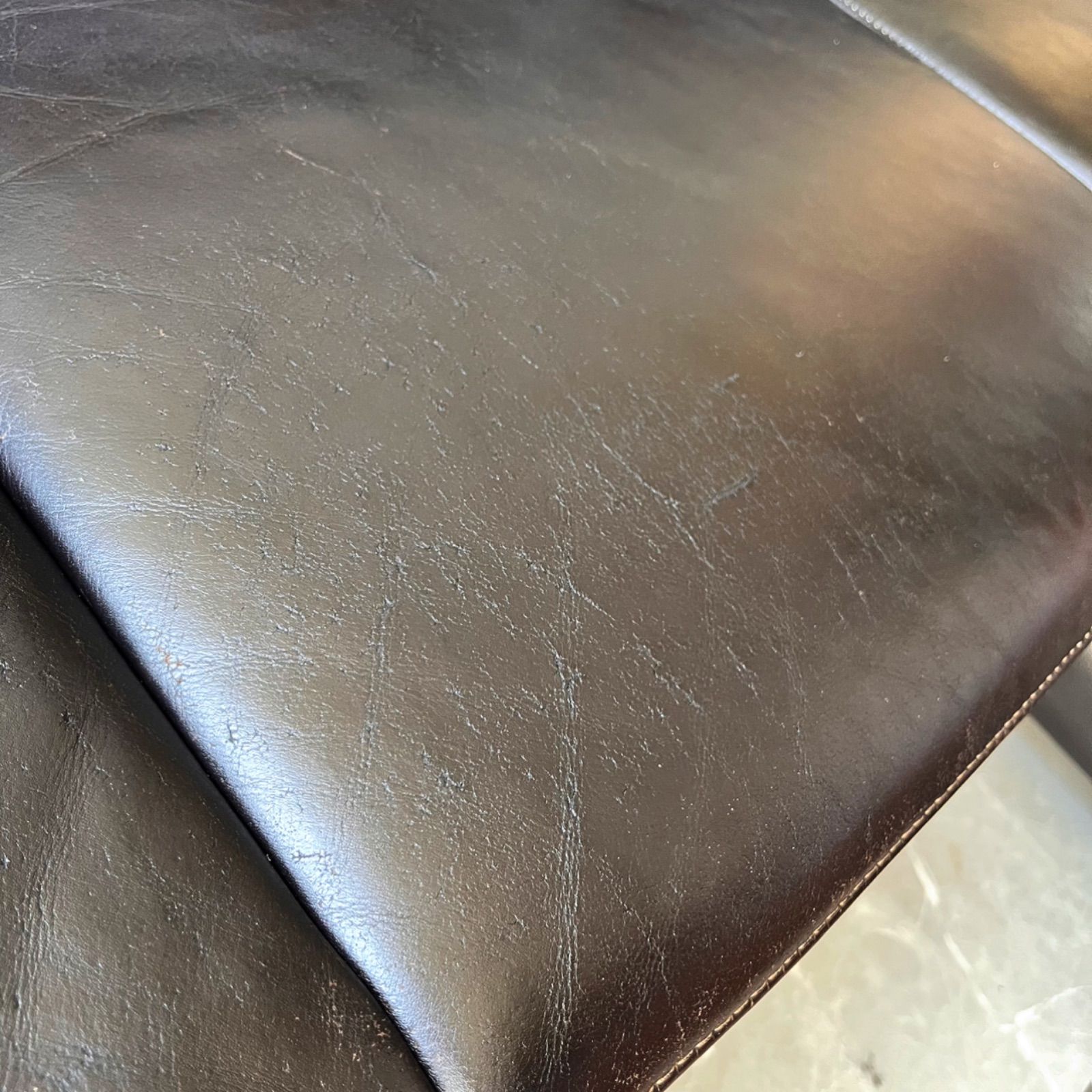 取付無料！カリモク家具 ZU53 本革ショコラブラウンカウチソファ・オットマン✨ 取付無料！カリモク家具 ZU53 本革ショコラブラウンカウチソファ