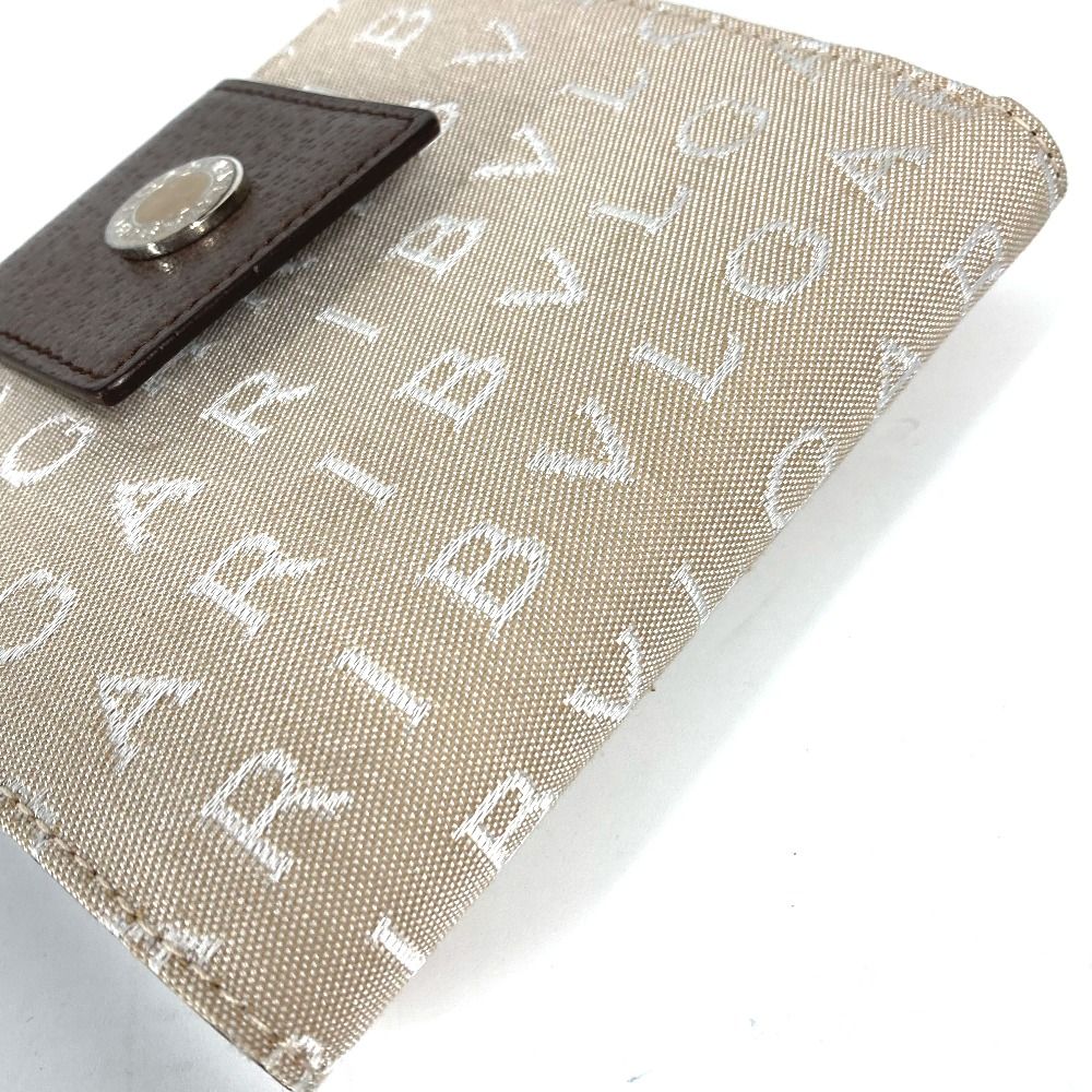 BVLGARI ブルガリ 二つ折り財布 ロゴマニア Wホックキャンバス レザー