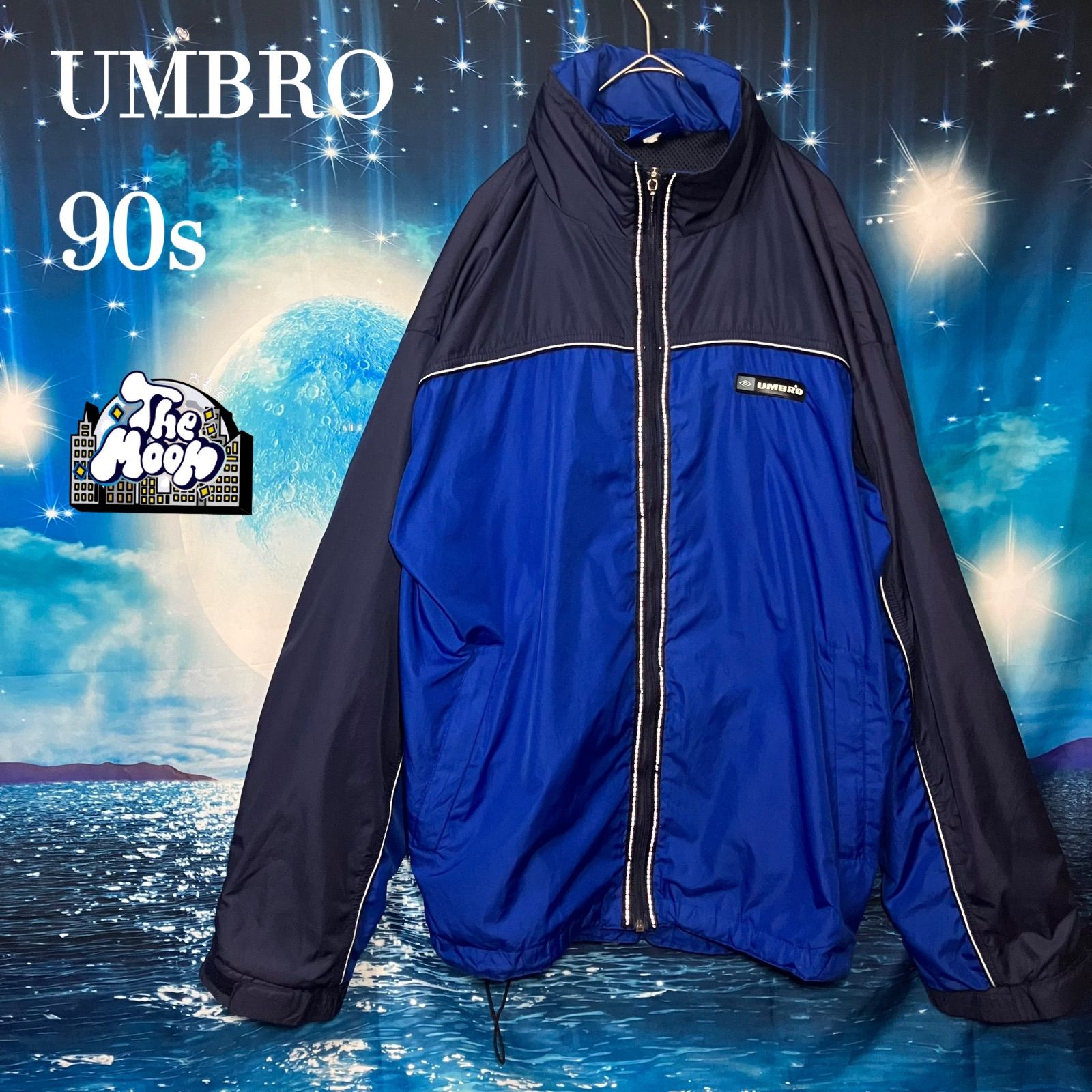 90s UMBRO アンブロ ナイロンジャケット 格納式フード ドロー