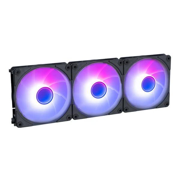 【新品】Owltech  オウルテック ARGB LED内蔵 ケースファン 3個セットモデル ブラック OWL-FS1225ARGB-BK3P (2584647)