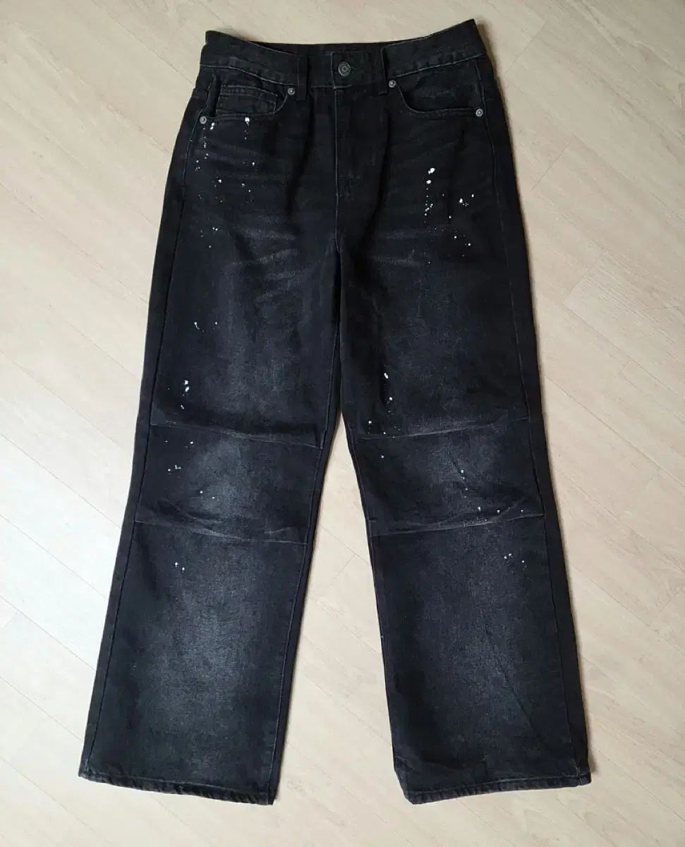 スモキーブラックデニムパンツ ジーンズ デニム デニムパンツ ウォッシングスモークカラーデニム