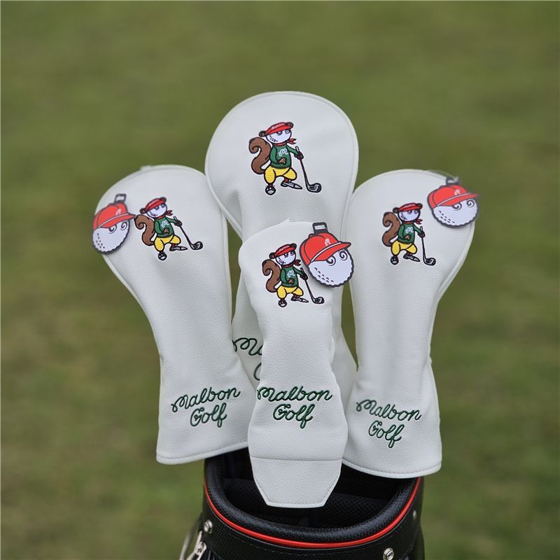 Malbon Golf マルボンゴルフ クラブ ヘッドカバー 1+3+5+UT Malbon マルボン GOLF ゴルフクラブカバーゴルフ ヘッド カバー 4点