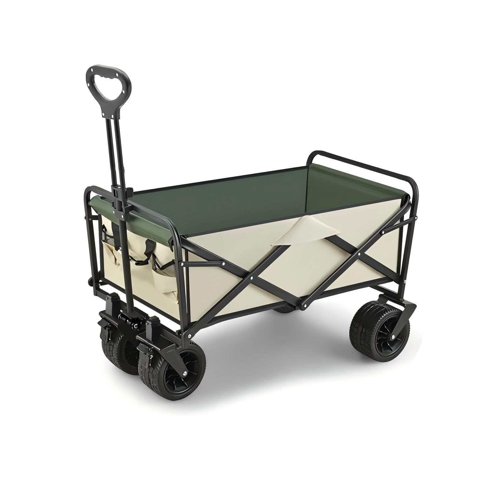 大 大容量160L 耐荷重150-200kg キャリーワゴン コンパクト収納カバー付き アウトドア ワンタッチ収束式 折りたたみキャンプカート 10cm大型タイヤブレーキ付きキャリーカート 荷物カート 花見|運動会|釣り|砂浜|引越し|買い物|BBQ