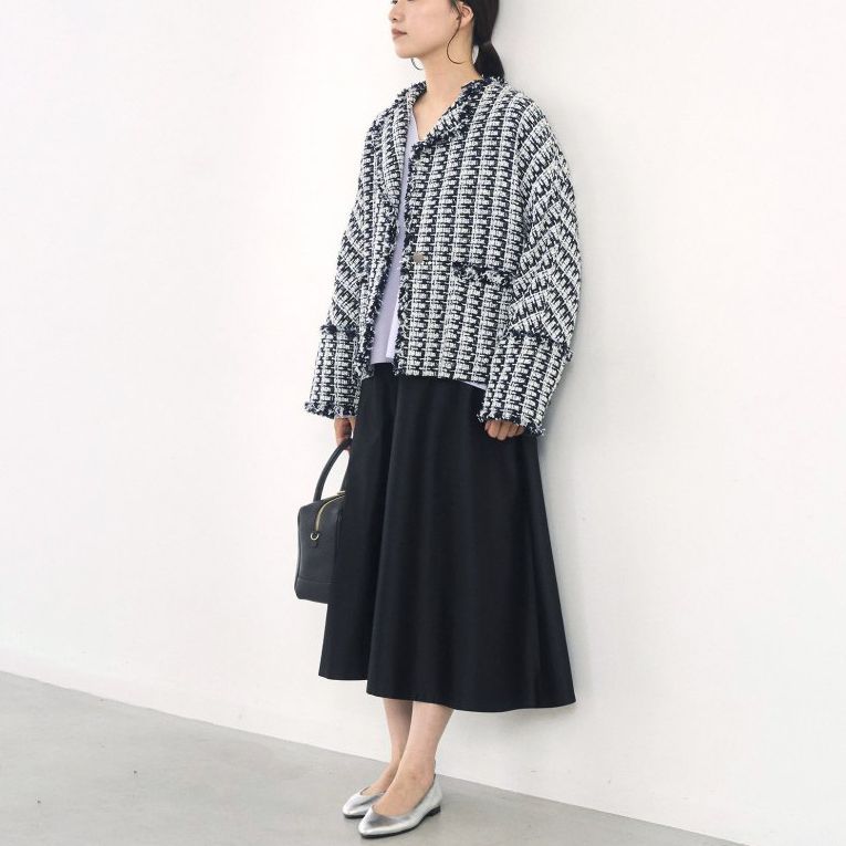 IENA navy ツイードジャケット　38 IENA（イエナ）の「＆NAVY ネイビーツイードジャケット（その他
