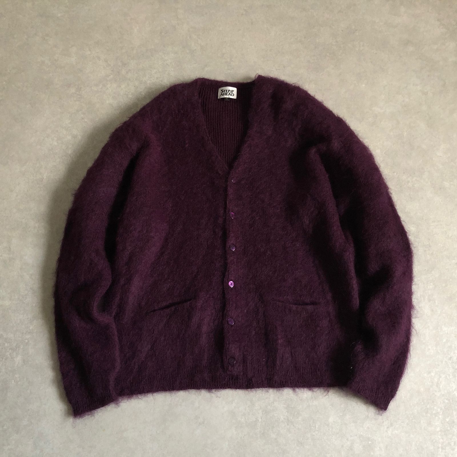 STEP AHEAD Mohair Cardigan モヘアカーディガン 国産】STEP AHEAD Mohair Cardigan W/Pocket Solid Color