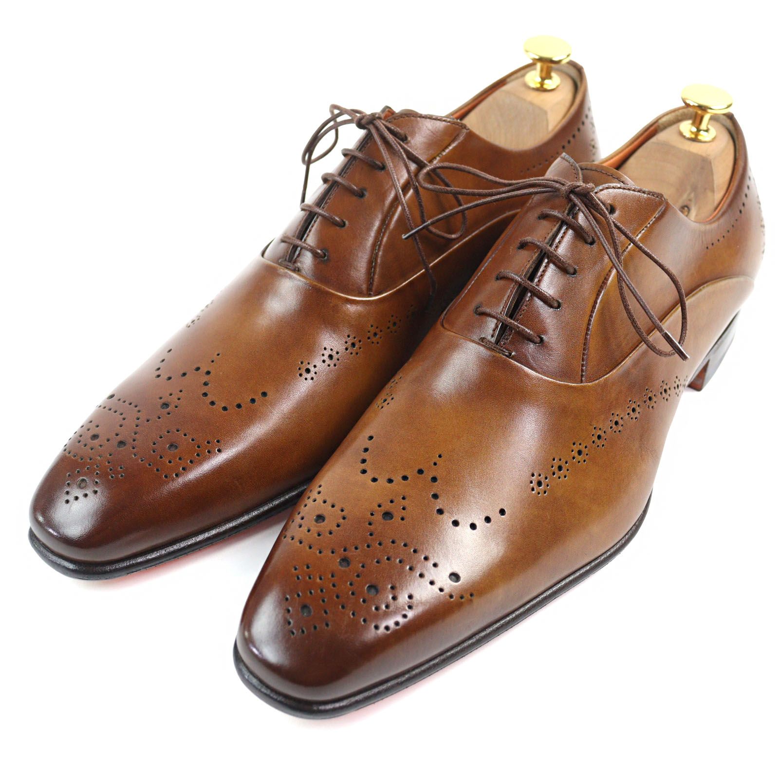 【値下げ】新品　サントーニ Santoni メダリオンシューズ　サイズ8 新品SANTONI サントーニ 高級16.8万円 パティーヌ ビジネス