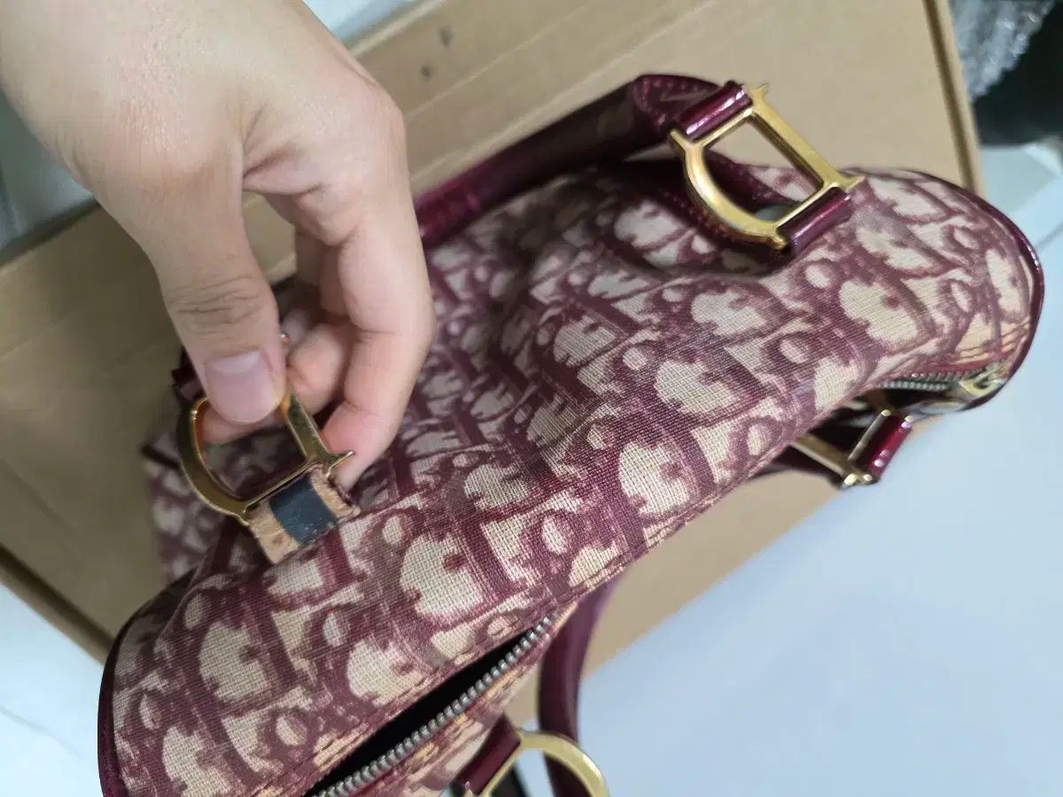 Dior ディオール トロッター ボストンバッグ バーガンディー 正規品