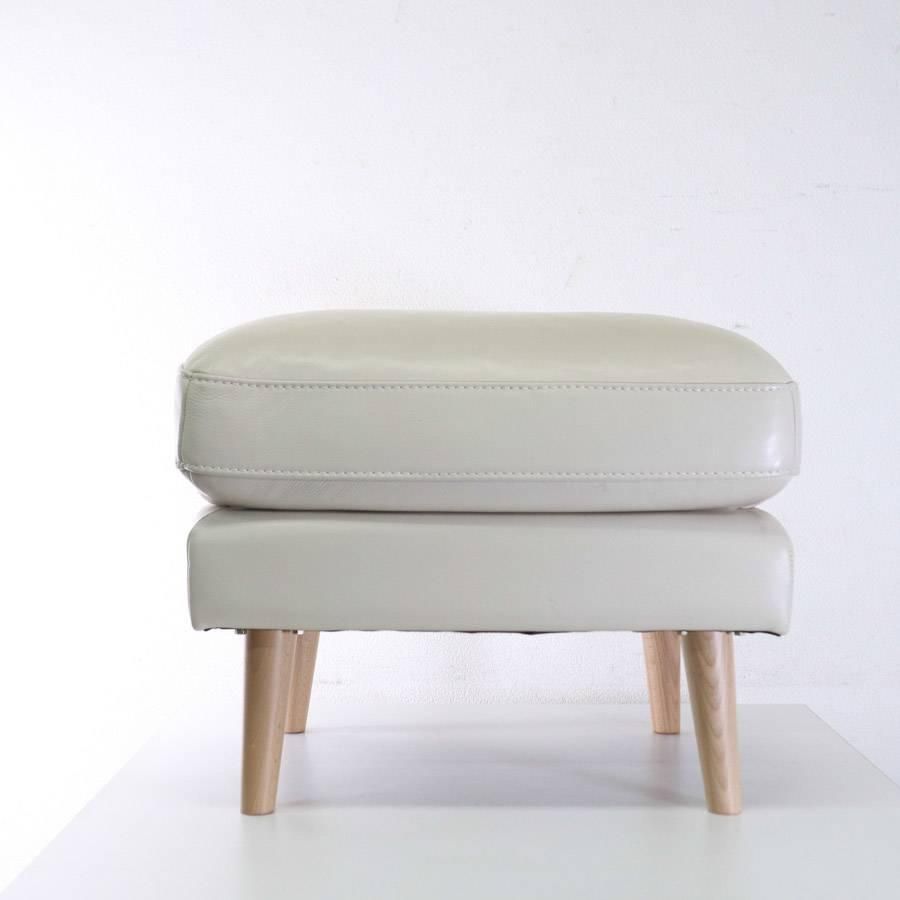 ウニコ MOLN モルン オットマン 本革レザー アイボリー系 北欧スタイル 269h08
