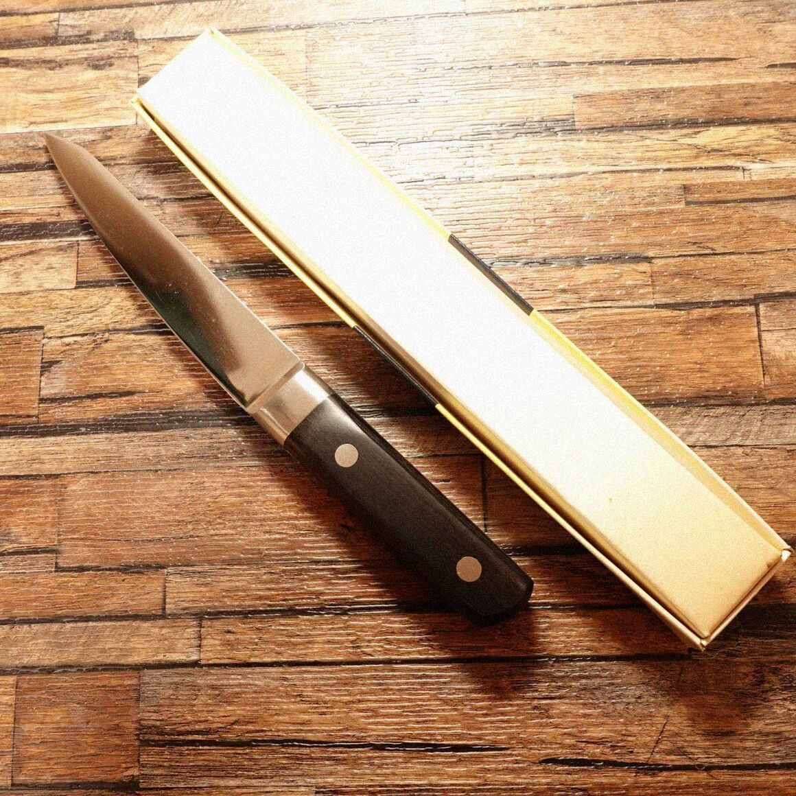 堺孝行 骨スキ包丁 丸型 別上 西型 上本焼 ツバ付 ブランドシール付き き 150mm