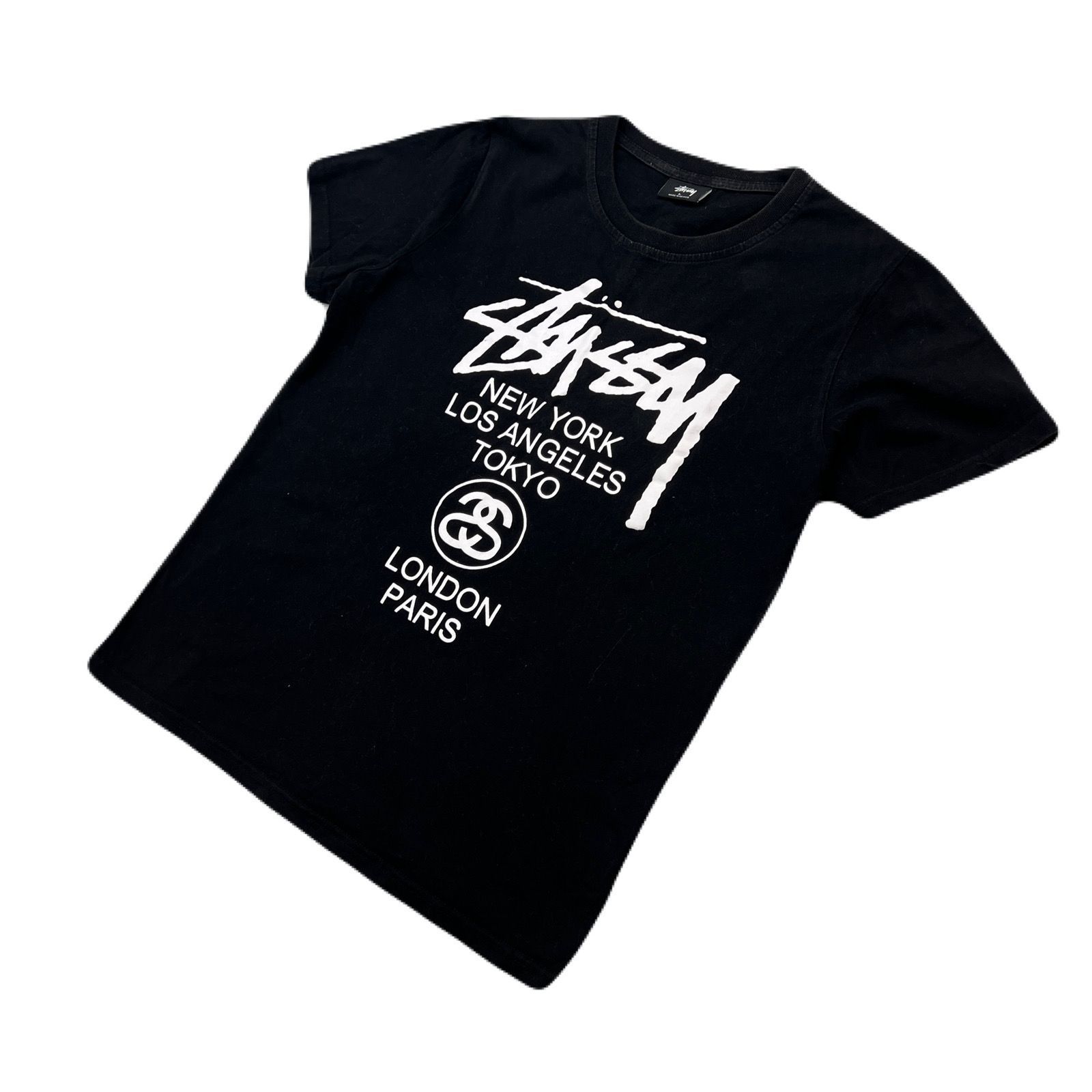 ステューシー STUSSY ブラック 両面プリント 半袖 Tシャツ レディース