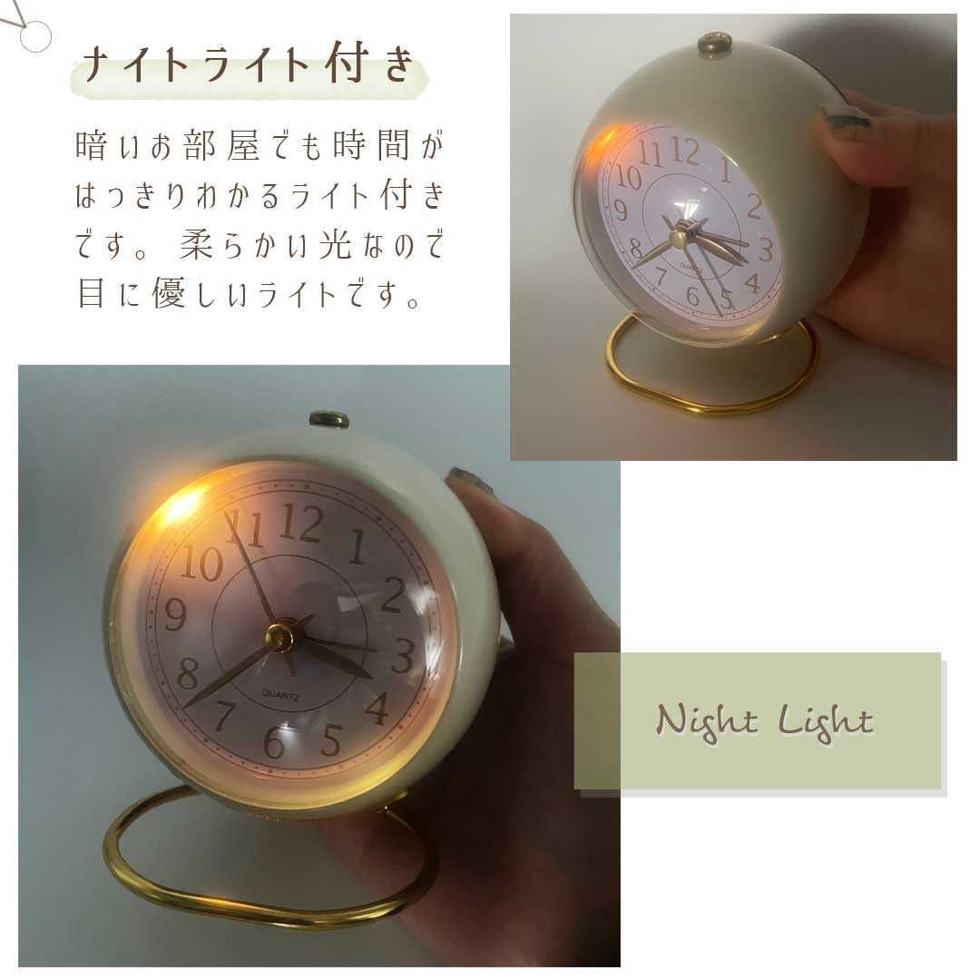 置き時計 小型 レトロ ゴールド台座 選べる4カラー シンプル デザイン