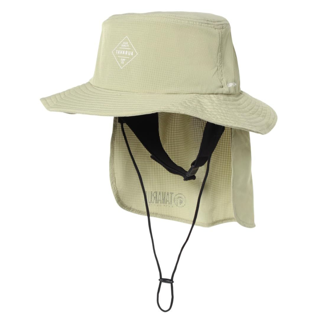 速乾性 通気性 ネオプレンストラップ付き フリーサイズ59cm UPF50 サンシェード付き ブラック UVエアーメッシュサーフハット タバルア