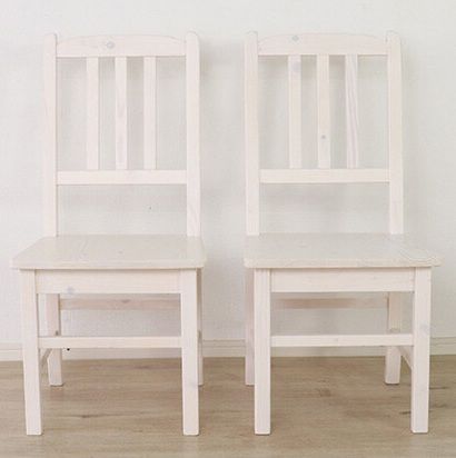 2脚セット カントリースタイル ダイニングチェア ホワイト チェア 椅子 ナチュラル カントリー カントリー調