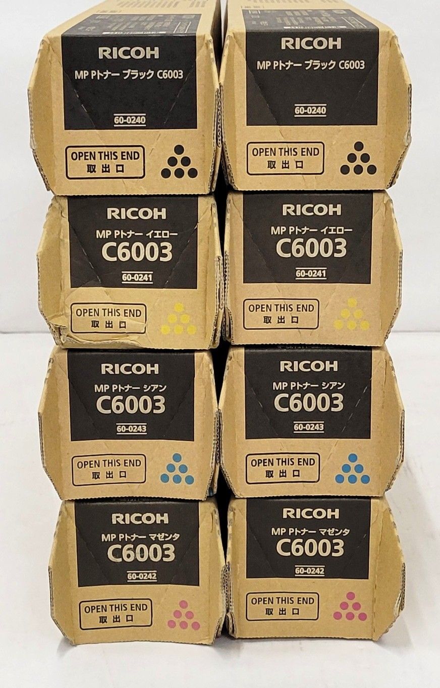 C6003 RICOH 未使用 純正 トナー 4色8本（シアン・マゼンタ・イエロー