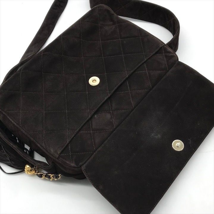 良品 CHANEL シャネル ココマーク マトラッセ フリンジ スエード