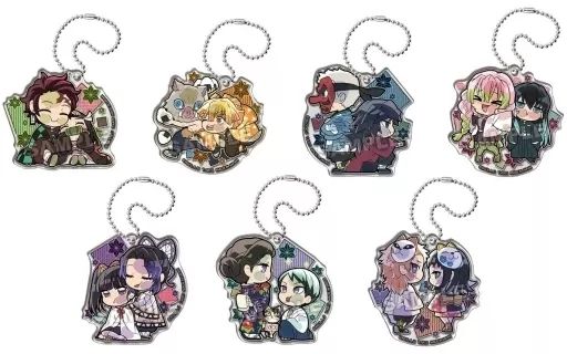 【限定SALE，新作】 【中古】キーホルダー 全7種セット 「ぴた!でふぉめ 鬼滅の刃 二人組アクリルキーホルダー」 キーホルダー・アクリルキーホルダー