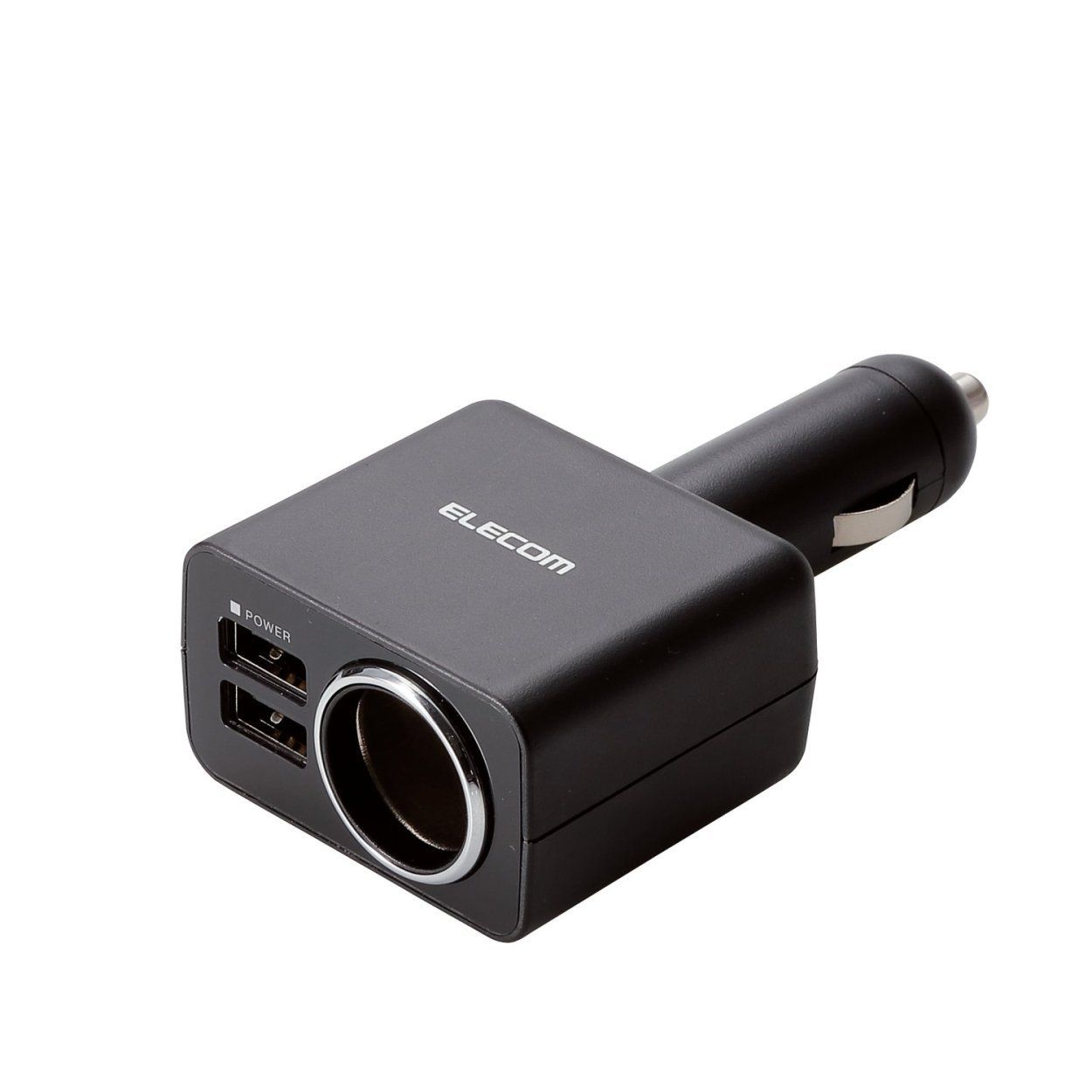 エレコム カーチャージャー シガーソケット24WUSB-A ×2 【iPhone13/ 12/ SE (第2世代)対応】 ブラック MPA-CCU06BK [1)シガーソケット単体]