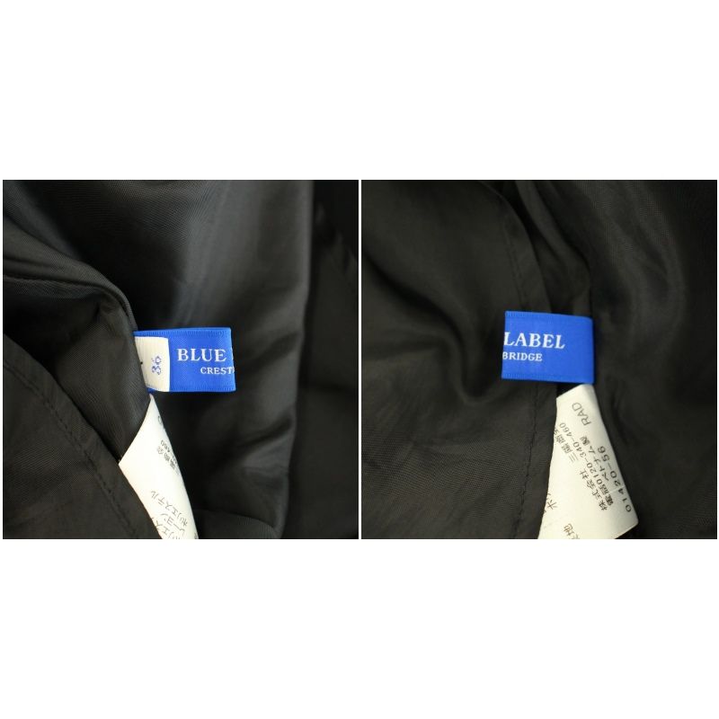 ブルーレーベルクレストブリッジ　ドライサテンシャツドレス 黒　ワンピース　ロング BLUE LABELクレストブリッジ ドライサテンシャツロング