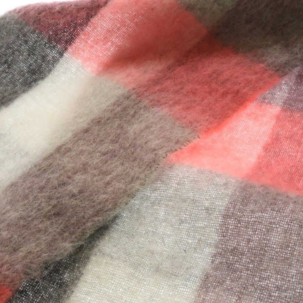  Acne Studios アクネ ストゥディオズ Mohair Checked Scarf モヘアニット チェックスカーフ マフラー ピンク その他 メンズ