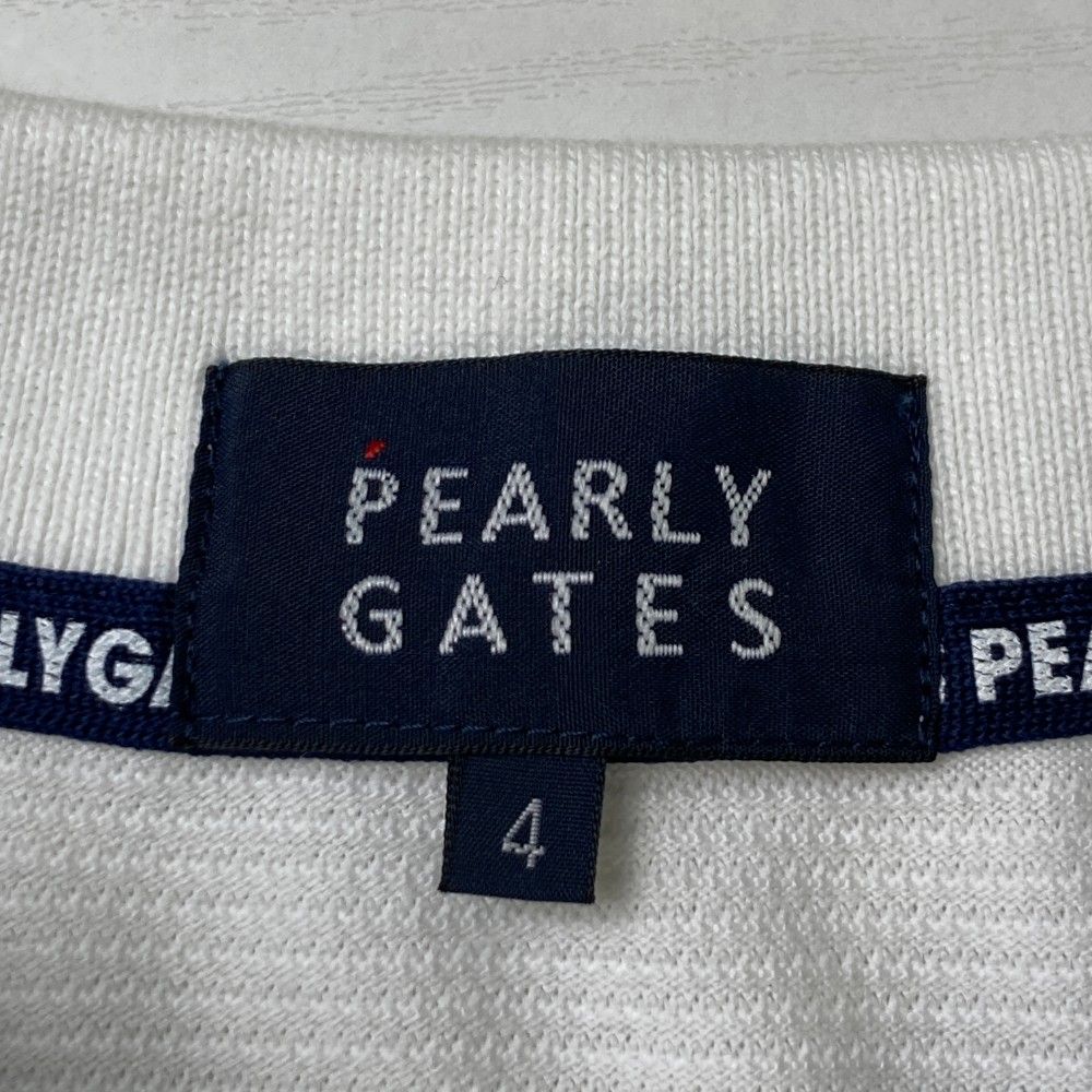 サイズ：4 PEARLY GATES パーリーゲイツ 2023年モデル 半袖ポロシャツ ボーダー柄 ホワイト系 [240101440213] ゴルフウェア メンズ ストスト サイズ：4 PEARLY GATES パーリーゲイツ 2023年モデル 半袖