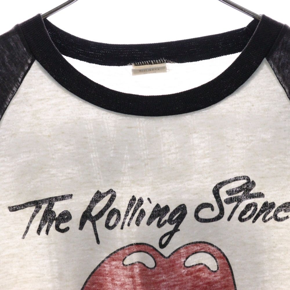 The Rolling Stones ラグランTシャツ 80年代 vintage ビンテージ90's○THE ROLLING STONESプリントラグランTシャツ白