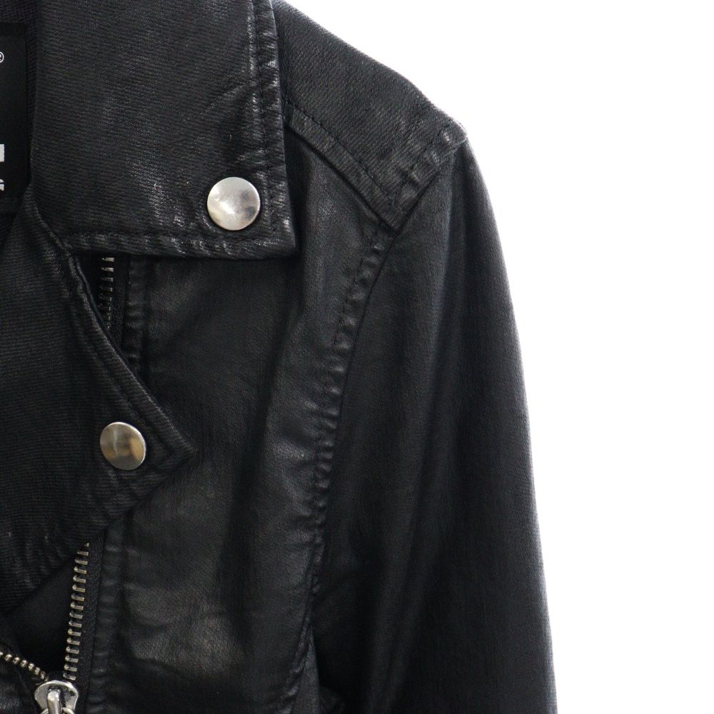 DIESEL コットン ダブルライダースジャケット ブラック レディース