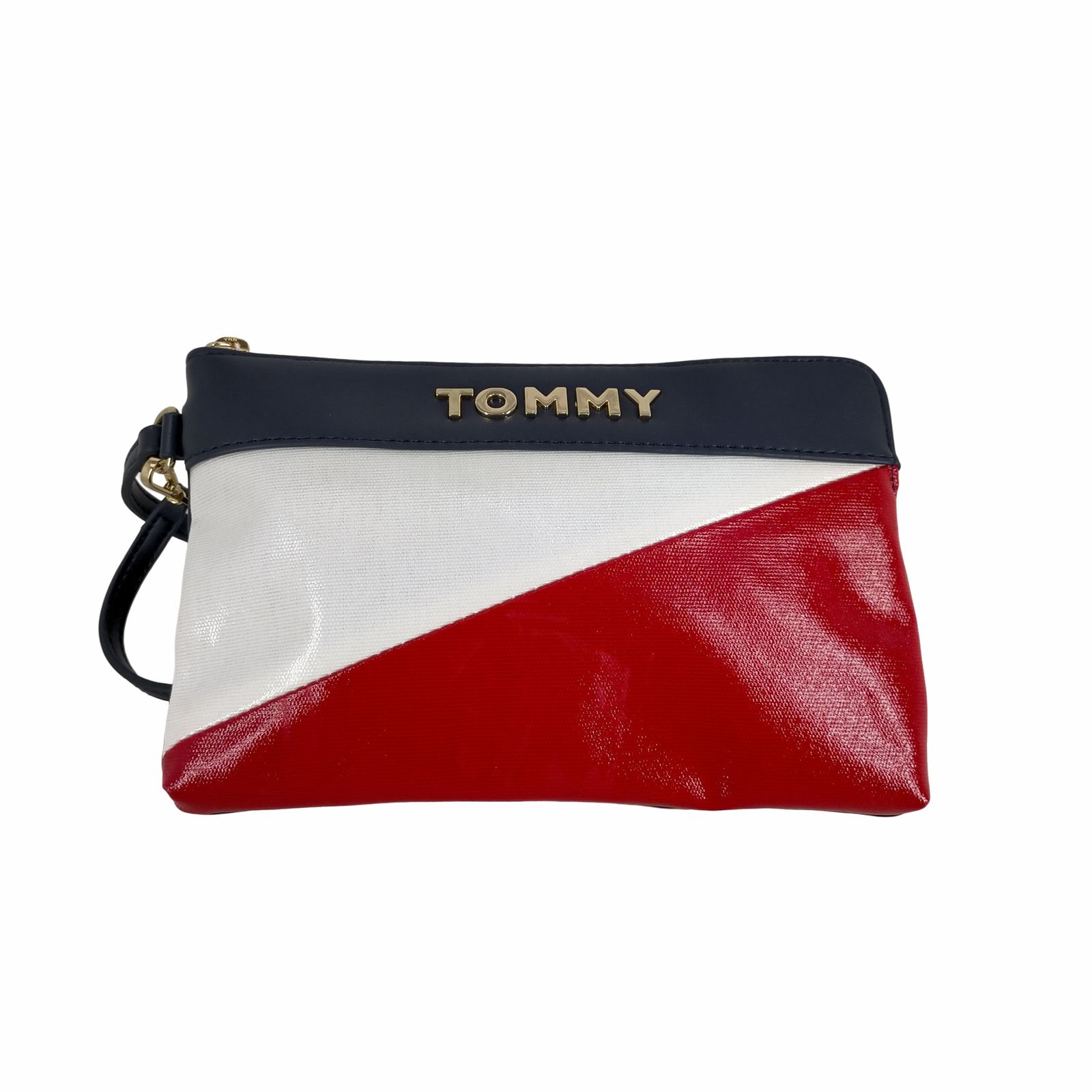 トミーヒルフィガー TOMMY HILFIGER ロゴプレートマルチカラーフェイクレザークラッチバッグ メンズ 表記無