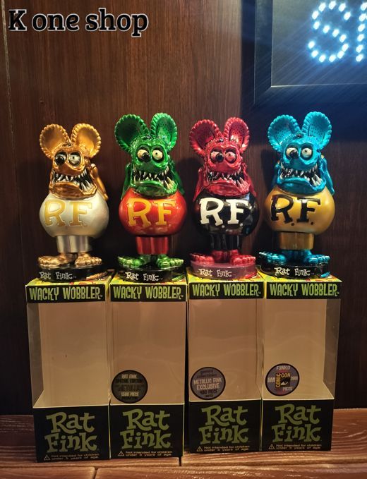 4体セット ラットフィンク ボビングヘッド メタリック FUNKO WACKY WOBBLER アメリカン雑貨 フィギュア 人形 Rat Fink 還元キャンペーン メルカリShops