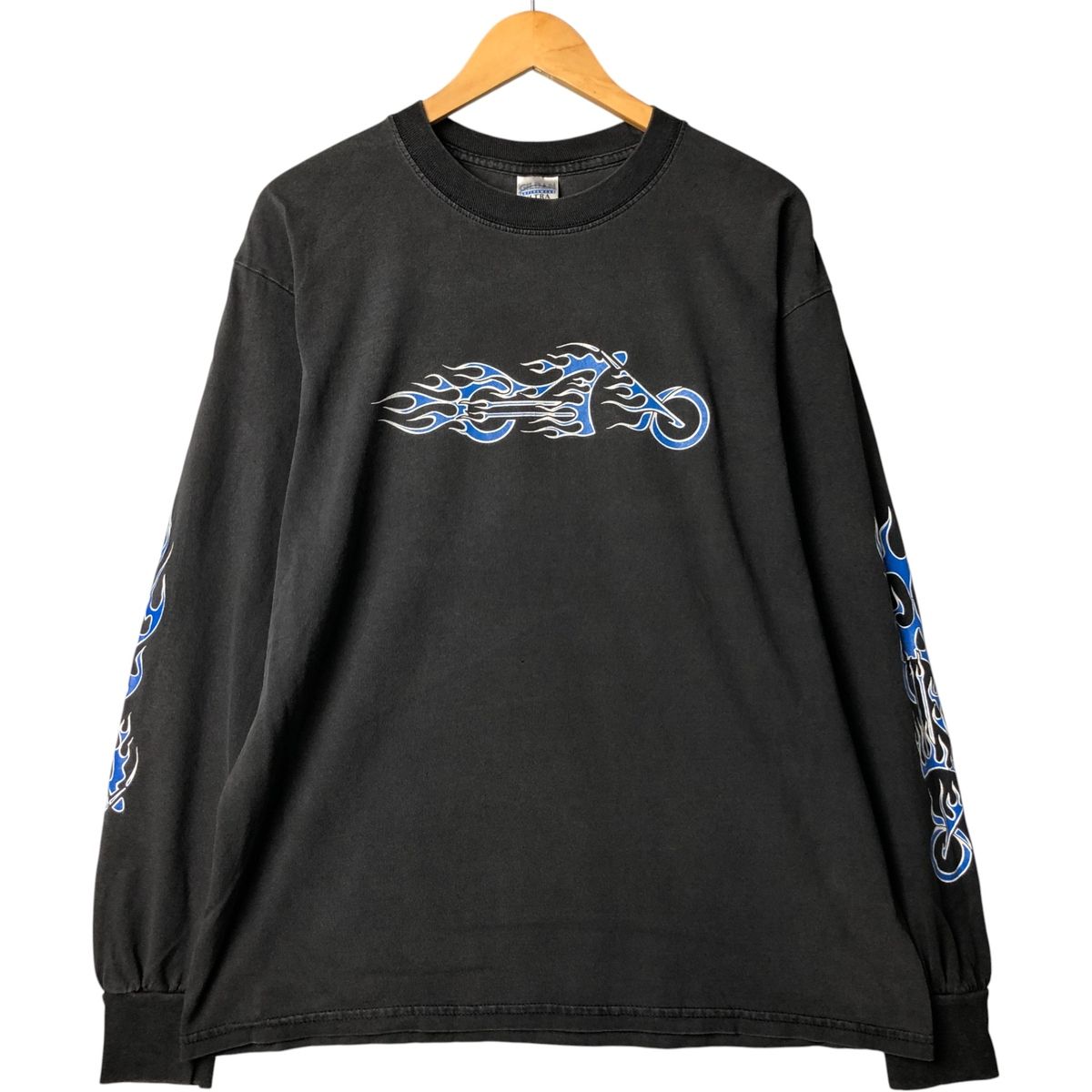 古着 00年代 ギルダン GILDAN J-P Cycles 鷲柄 イーグル柄 ファイヤーパターン モーターサイクル ロングTシャツ ロンT|eaa586533