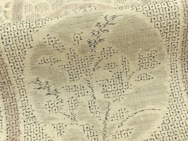 平和屋着物●本場結城紬　重要無形文化財　100亀甲　吉祥草花文　正絹　逸品　AAAZ1989ph