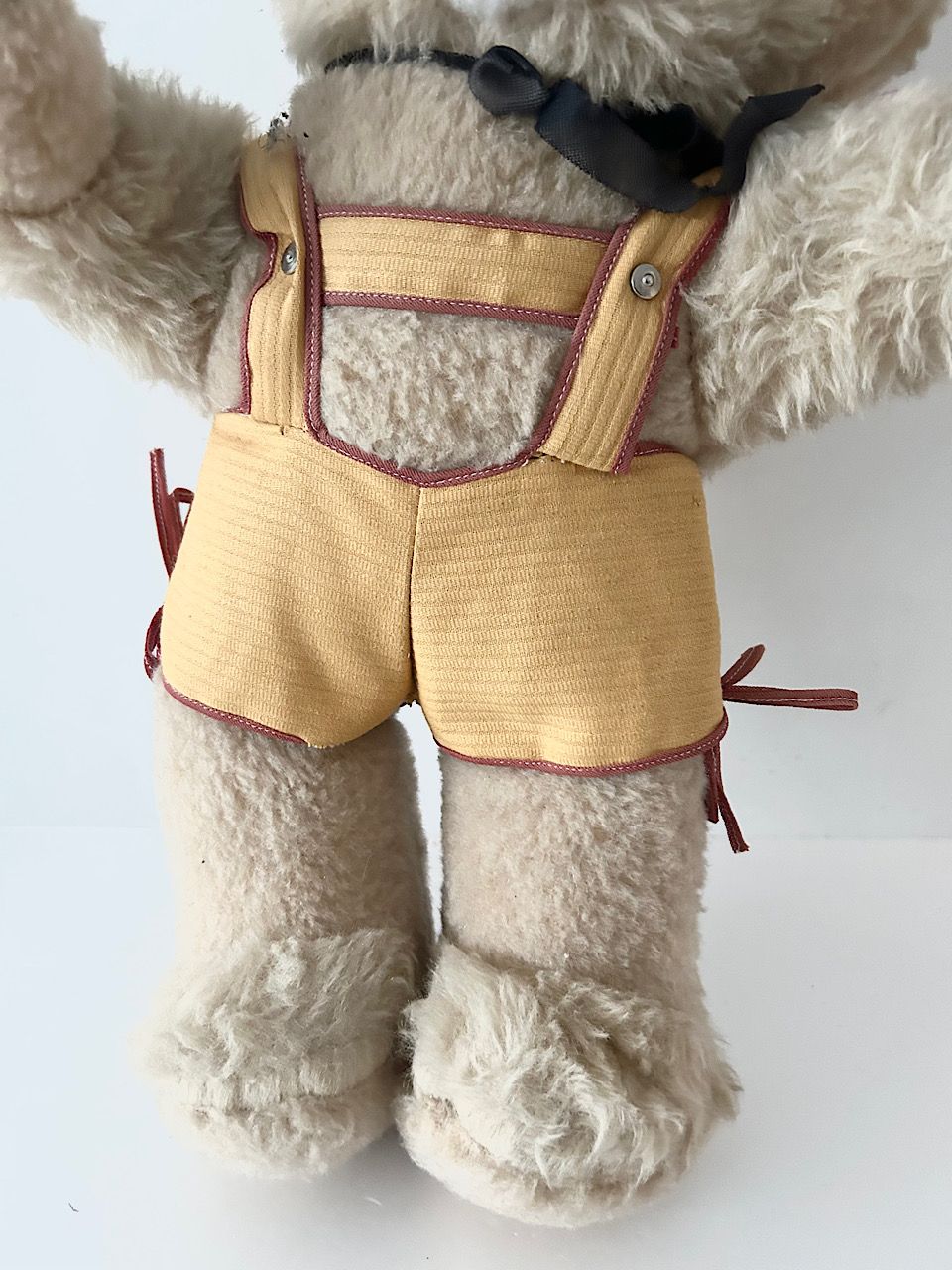 【Germany Vintage】ぬいぐるみ　ベア　サロペット 帽子 Germany Vintage】ぬいぐるみ ベア サロペット 帽子 ②