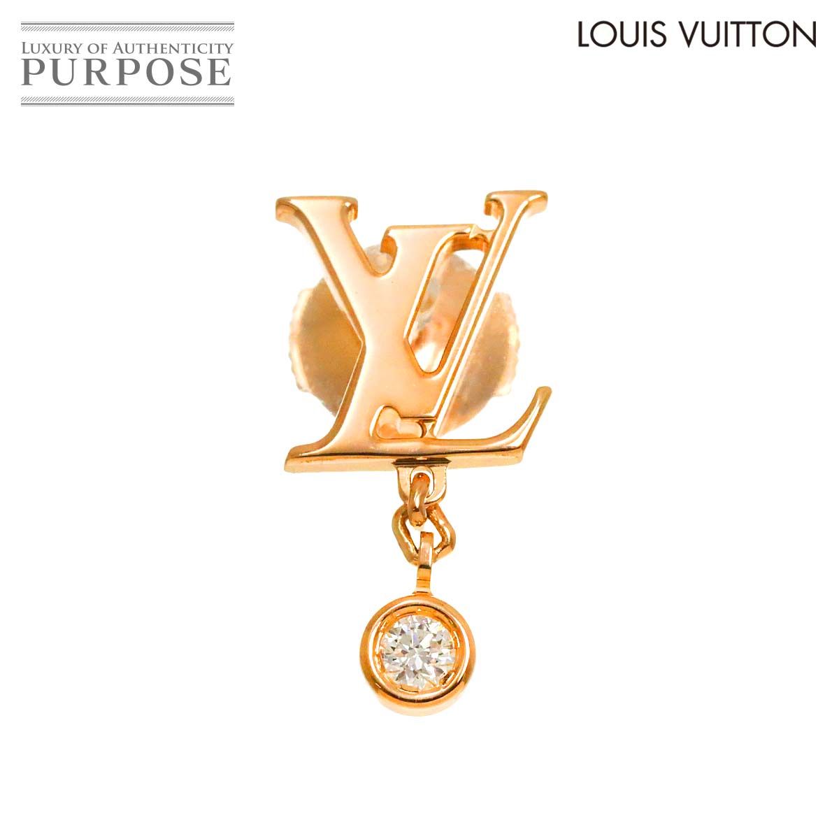 ルイ ヴィトン LOUIS VUITTON イディール ブロッサム ダイヤ ピアス K18 PG 750 片方 片耳のみ Earrings Pierced 90280411