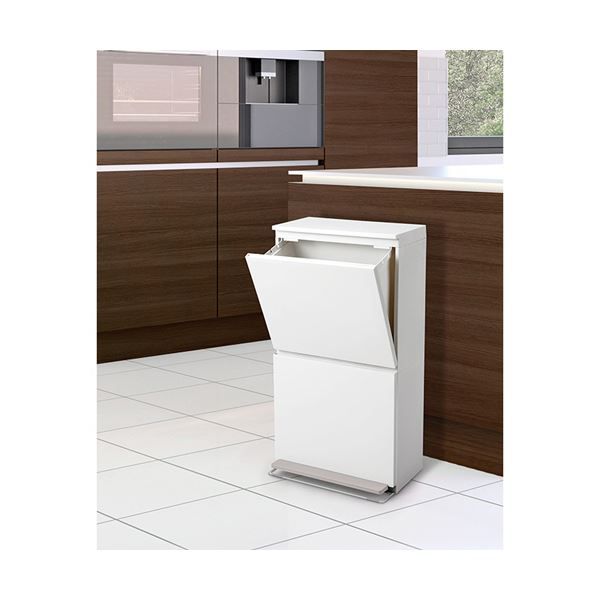 アスベル分別ペダル2段ワイド 40L ホワイト A6604 1台