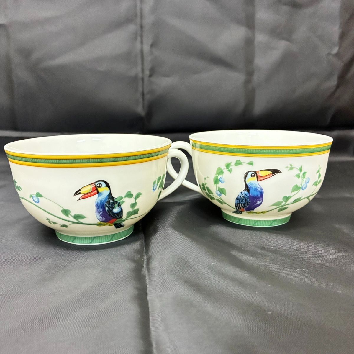 ◇中古美品◇HERMES【エルメス】トゥカン カップ＆ソーサー 4客 磁器 