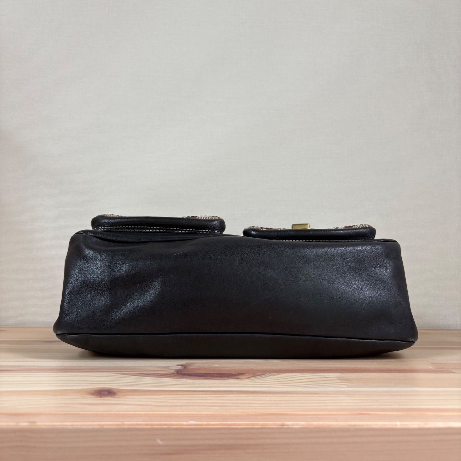 65th Coach Legacy Turn Lock Signature Shoulder Bag Black - メルカリ
