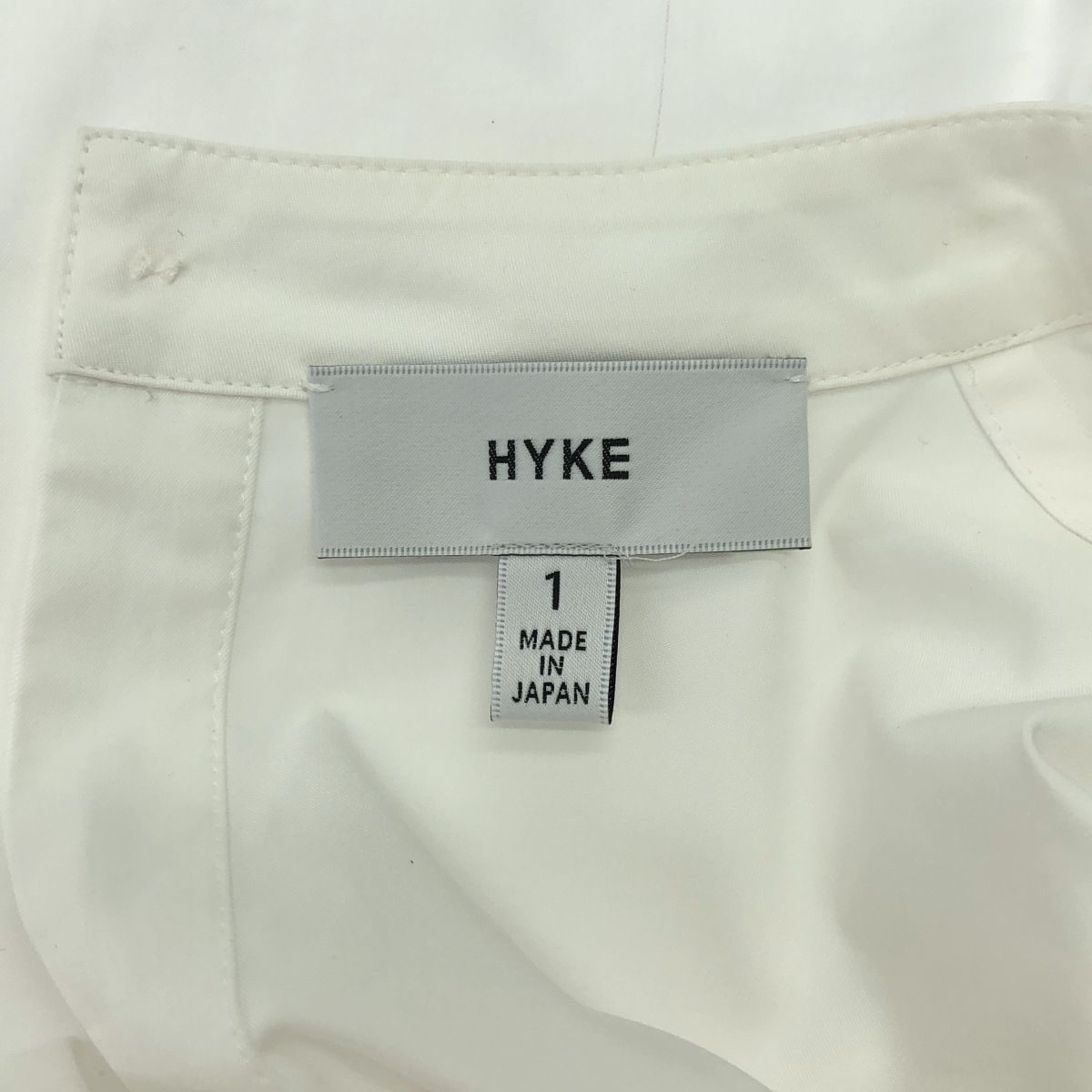 HYKE　シャツ　ホワイト　美品 HYKE ハイク スタンドカラー プルオーバー シャツ ブラウス 白