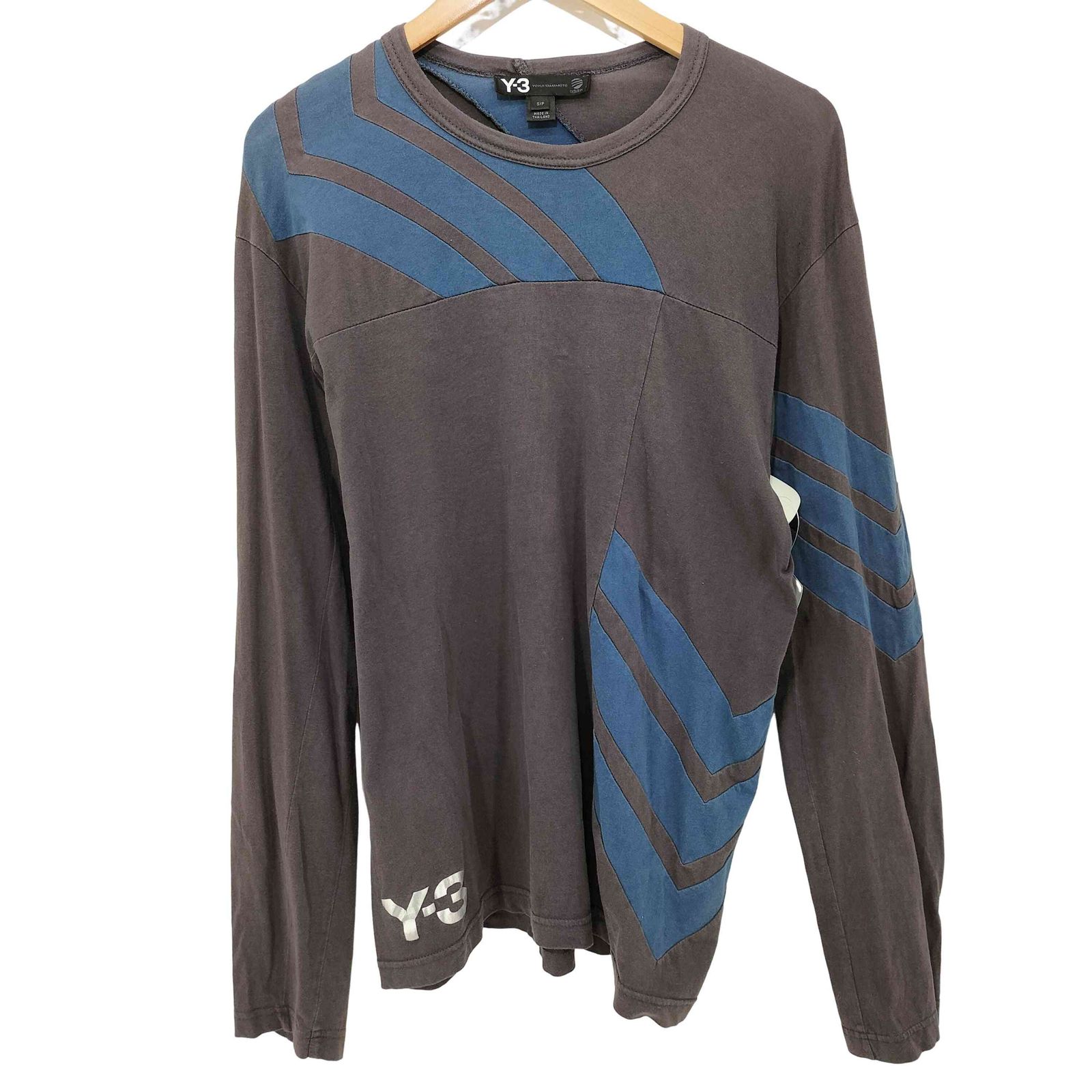 ワイスリー Y-3 切替デザイン ロングスリーブ クルーネックTシャツ 