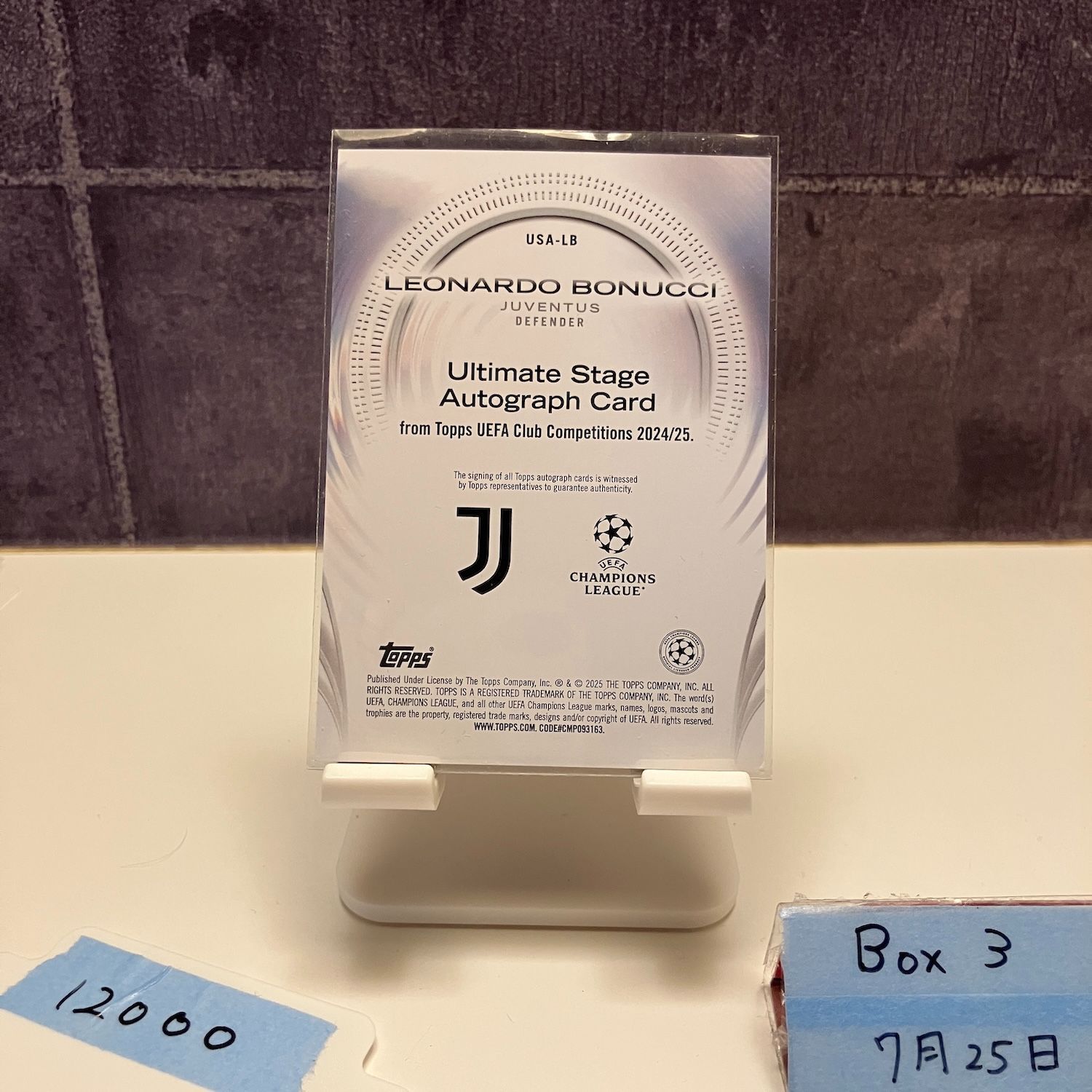 2024-2025 Topps UEFA Club Competitions LEONARDO BONUCCI 直筆