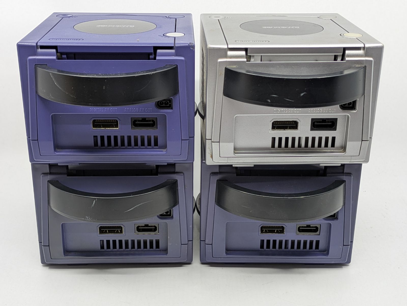 動作 済 Nintendo ゲームキューブ 本体 DOL-001 バイオレット ブラック シルバー 4個セット 任天堂 ニンテンドー GAMECUBE UP786_INFO