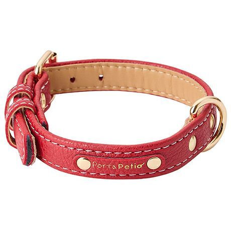 同梱不可 6個セット ペティオ PETIO用品犬用首輪Portaクラシックソフトレザーカラーレッド36mm