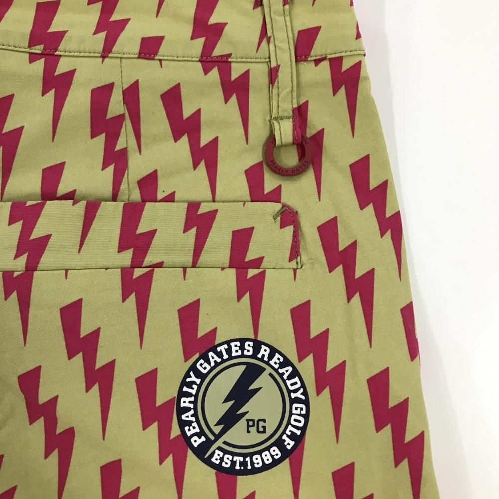 パーリーゲイツ ジョガーパンツ ベージュ×ピンク 稲妻柄 ストレッチ レディース 1 M ゴルフウェア PEARLY GATES LLC-HASEGAWATOSO_COM