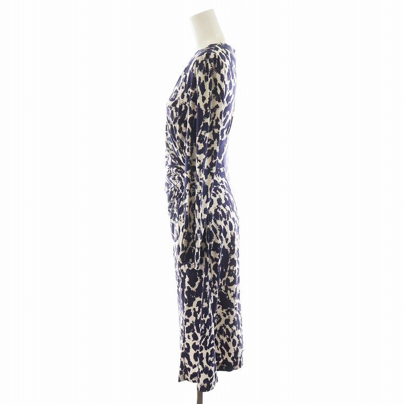kay me　ワンピース　カシュクール　マキシ丈　ホワイト　9号　現行タグ ケイミー kay me ワンピース ロング丈 長袖 カシュクール 総柄 9