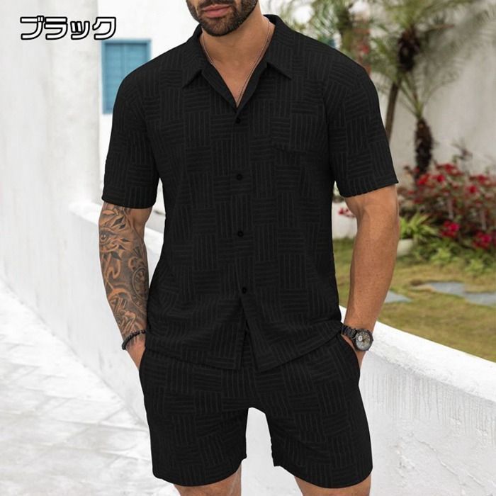 新品 アディダス セットアップ ショートパンツ 半袖シャツ ポロシャツ 吸水速乾 セットアップ 上下セットメンズ 夏 開襟シャツ トップス