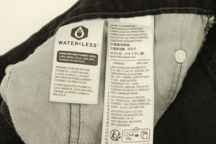 【中古】 LEVIS メンズデニムパンツ W28&times;L32 565'97 デニムパンツ LEVIS W28&times;L32 黒 ブラック ボタン裏4309
