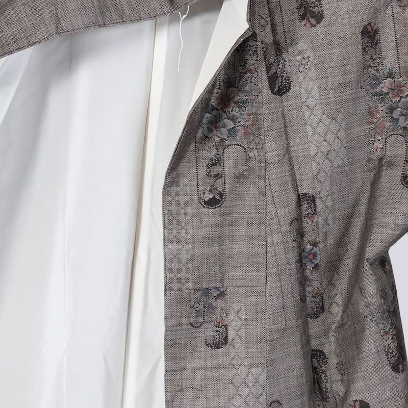 本場大島紬 茶 藍 黒 珊瑚色 花 九マルキ T688 - メルカリ 