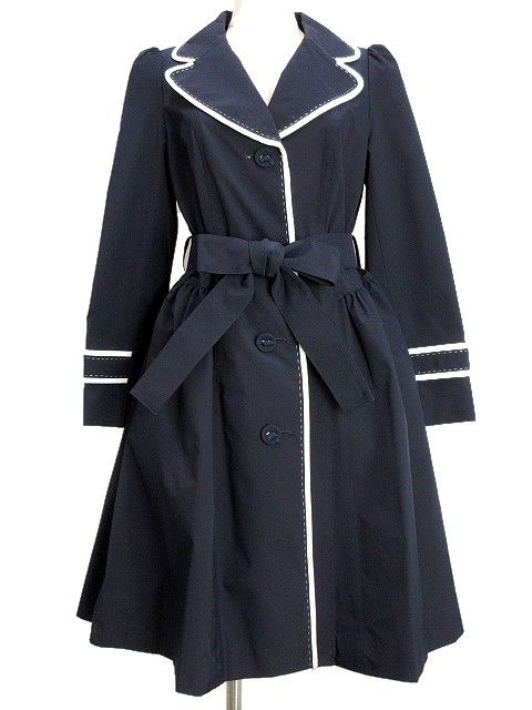 エムズグレイシーネイビートレンチコート ベルト付き エムズグレイシー トレンチコート ネイビー38号 【公式通販】