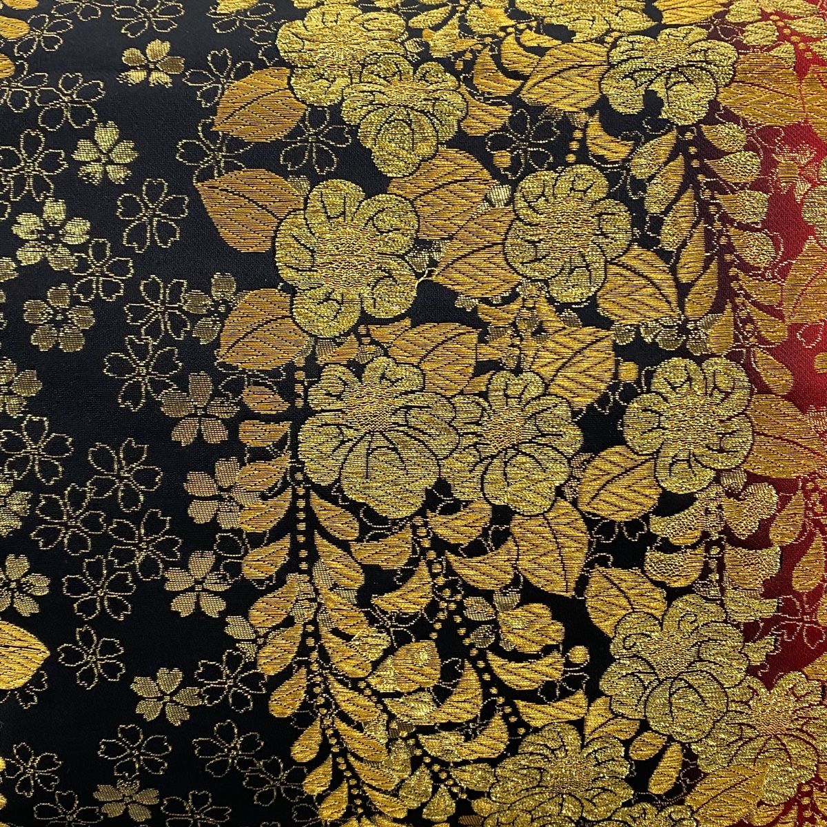 袋帯 秀品 草花 桜 箔 唐織 黒 六通 正絹 【中古】 - メルカリ