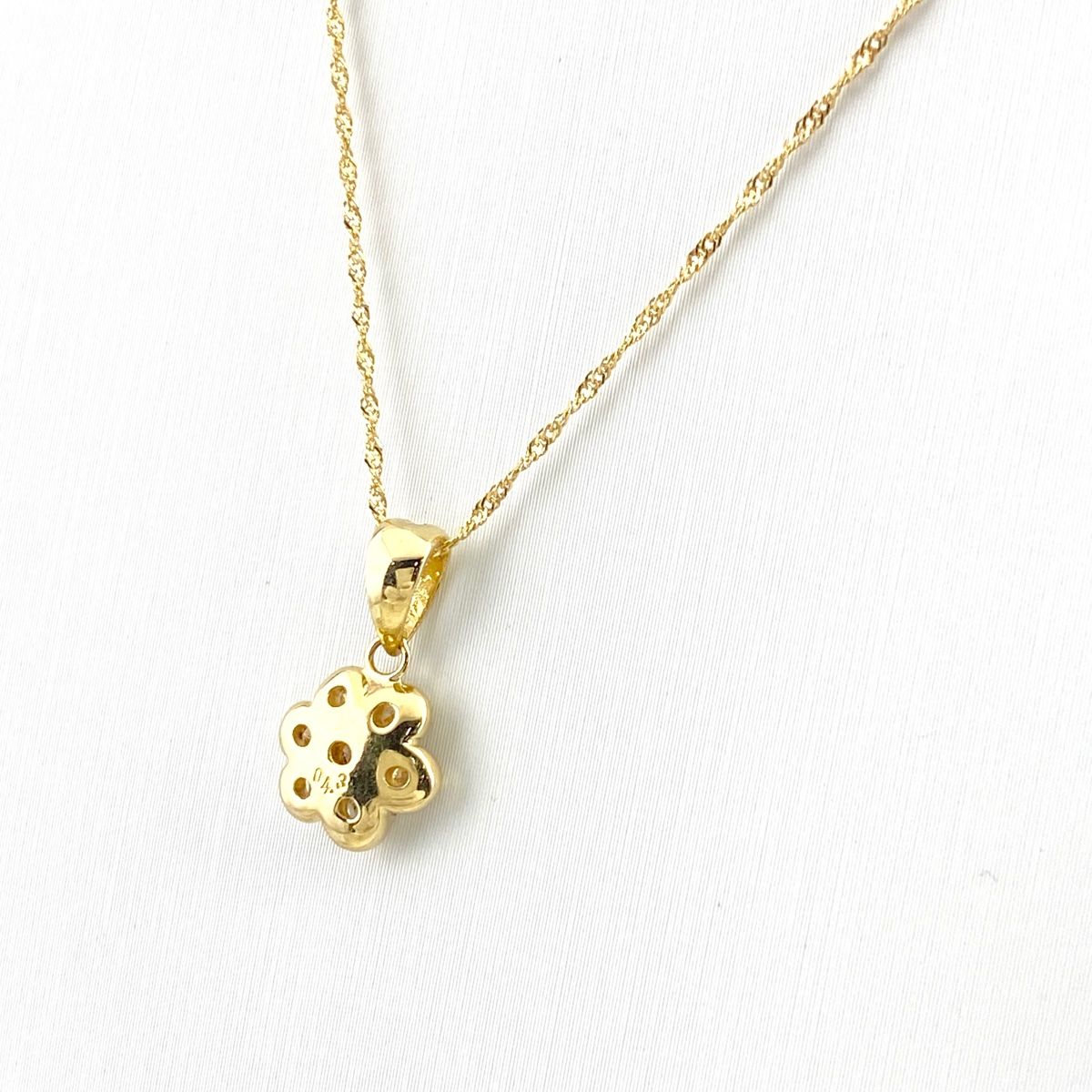 メレダイヤ デザインネックレス YG イエローゴールド ペンダント ネックレス K18 750 ダイヤモンド レディース